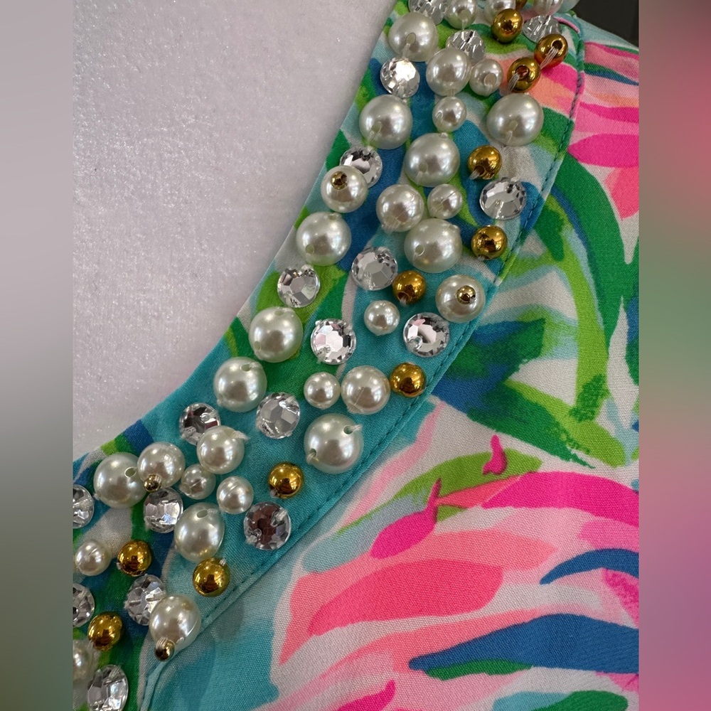 ❤️Lilly Pulitzer Blue and Pink Resort Sundress - Picture 4 of 10